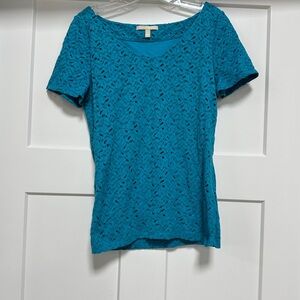 Banana Republic Eyelet Short Sleeve Shirt Size S
